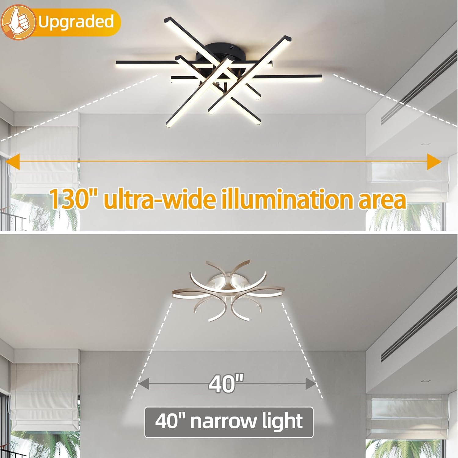 Lustra LED Sunny 6 Lines Round Neagra Echivalent 600W Telecomanda