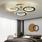 Lustra LED 3 Circle RGB Velora Cristal Echivalent 500W Telecomanda