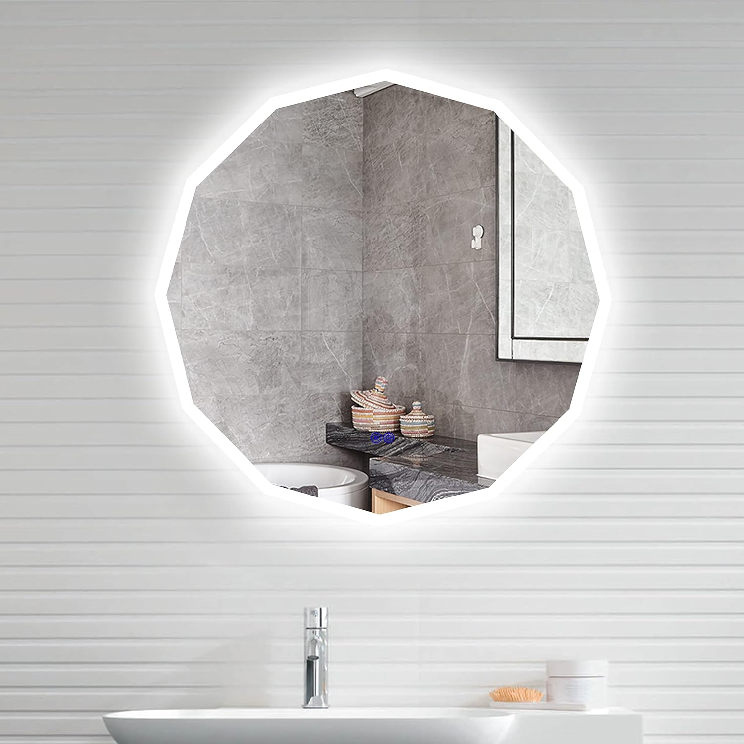 Oglinda LED Dodecagon 70cm Functie Touch M084