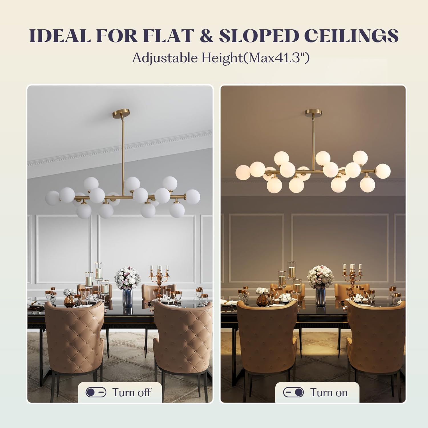 Lustra Abajur MAT GOLD Liniara 16xG9 90cm SKYLINE