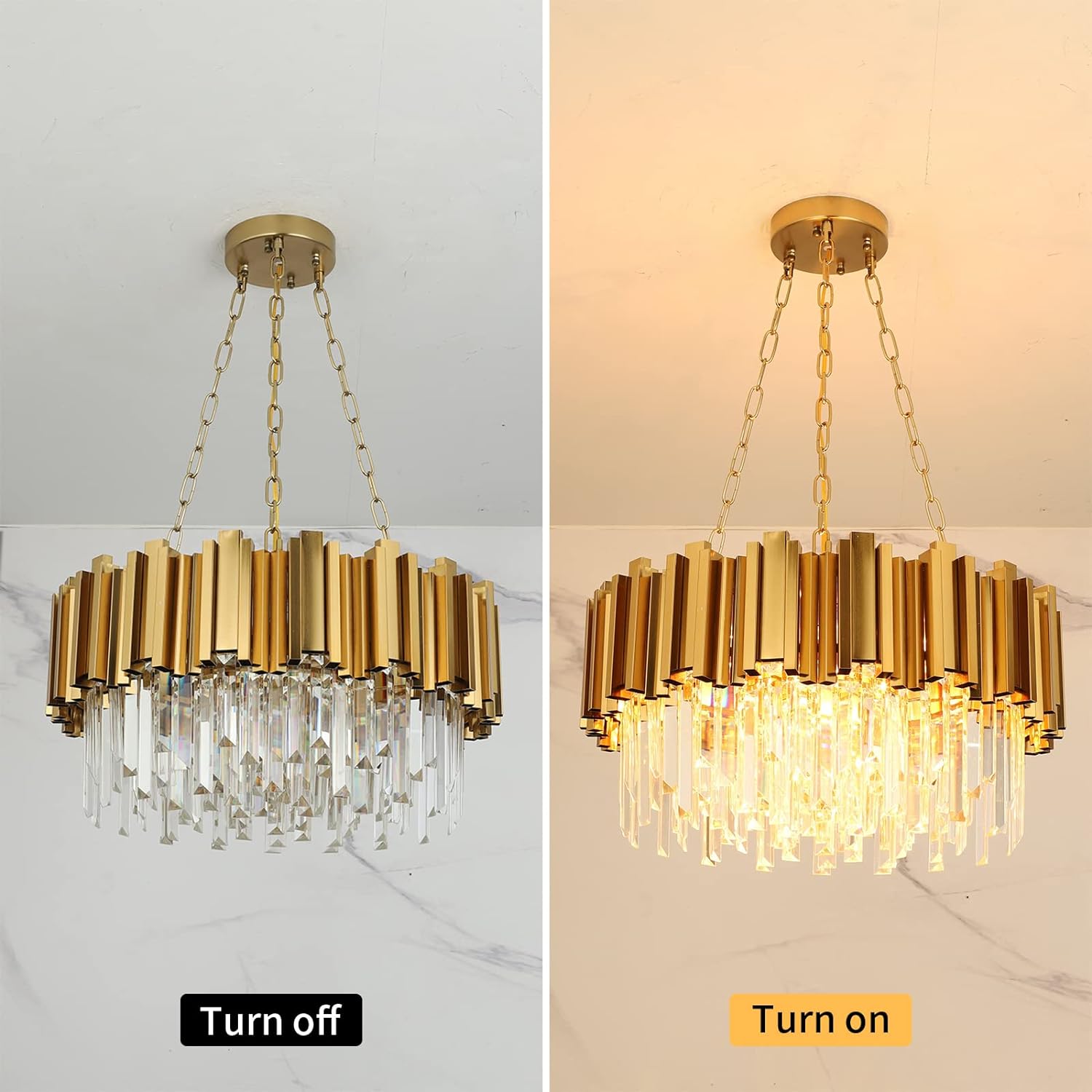 Candelabru Cristal GLORY GOLD GRANDE 400mm