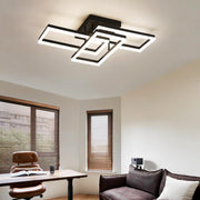 Lustra LED 3 Rectangular Shape Black Echivalent 300W Telecomanda