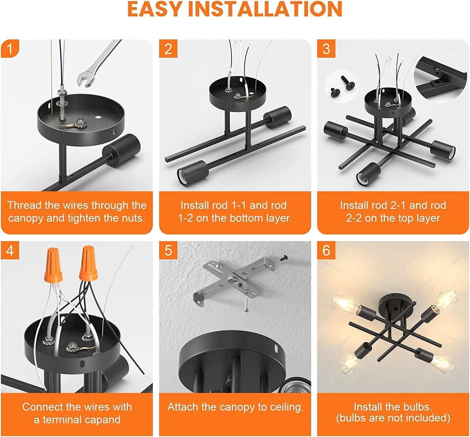 Lustra Vintage 4xE27 Black 3215/4BK