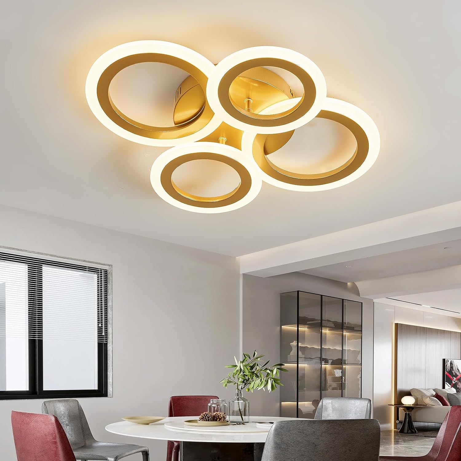 Lustra LED 2+2 CIRCLE GOLD Luxury Telecomanda Echivalent 400W