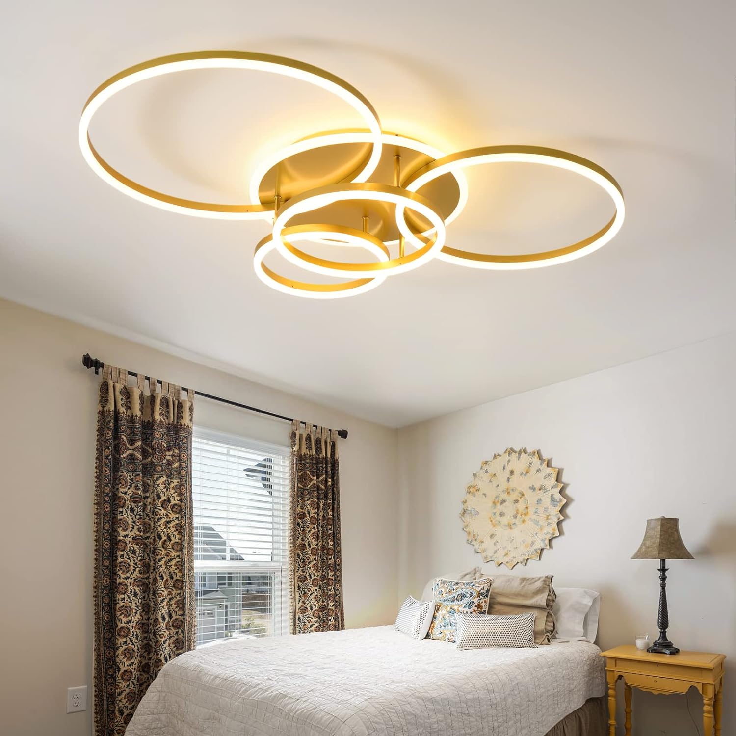 Lustra LED 234W CIRCLE GOLD Luxury Echivalent 1200W Telecomanda