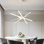 Lustra LED Geometric White LINES Suspendata Echivalent 400W Telecomanda