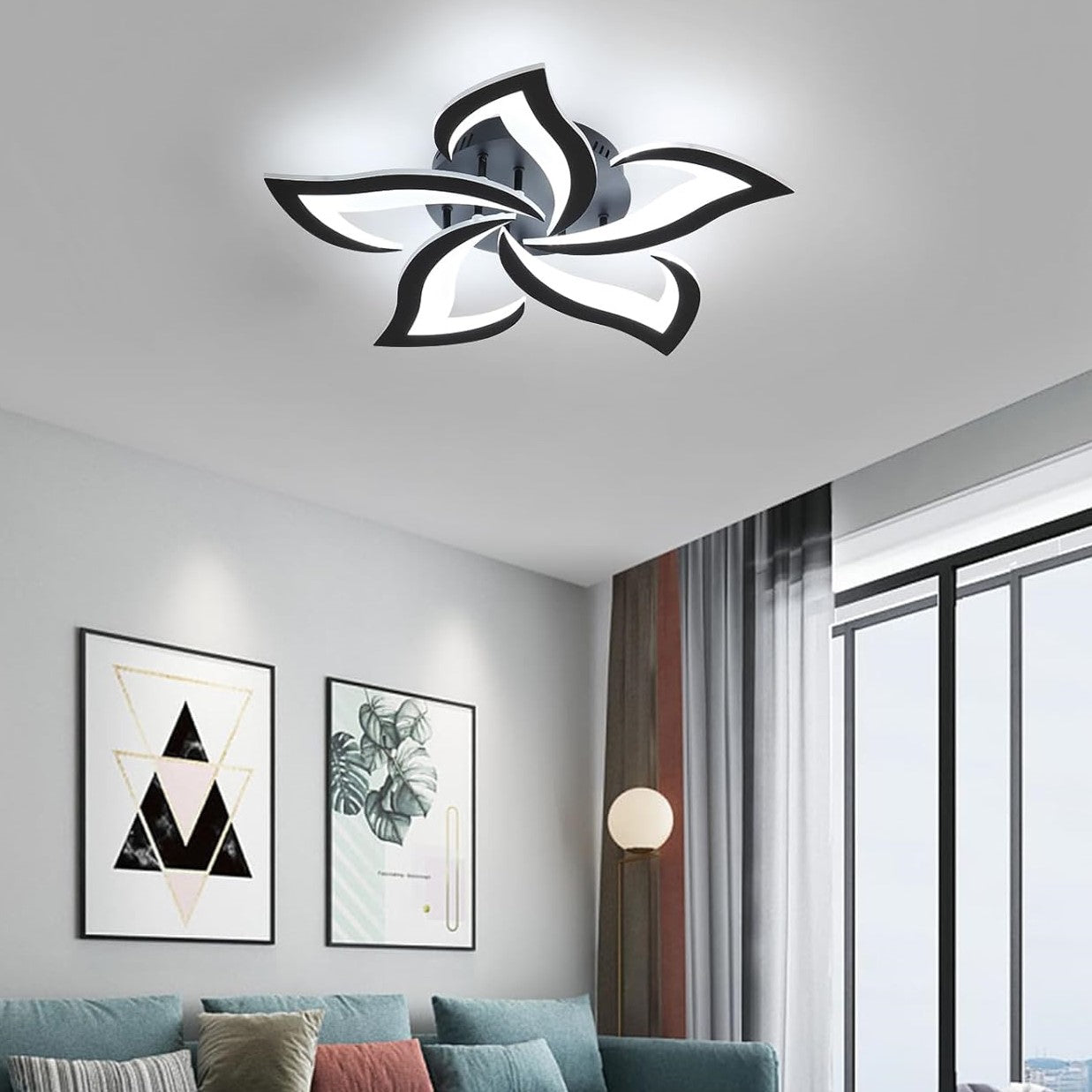 Lustra LED NARCISSE BLACK Telecomanda Echivalent 500W