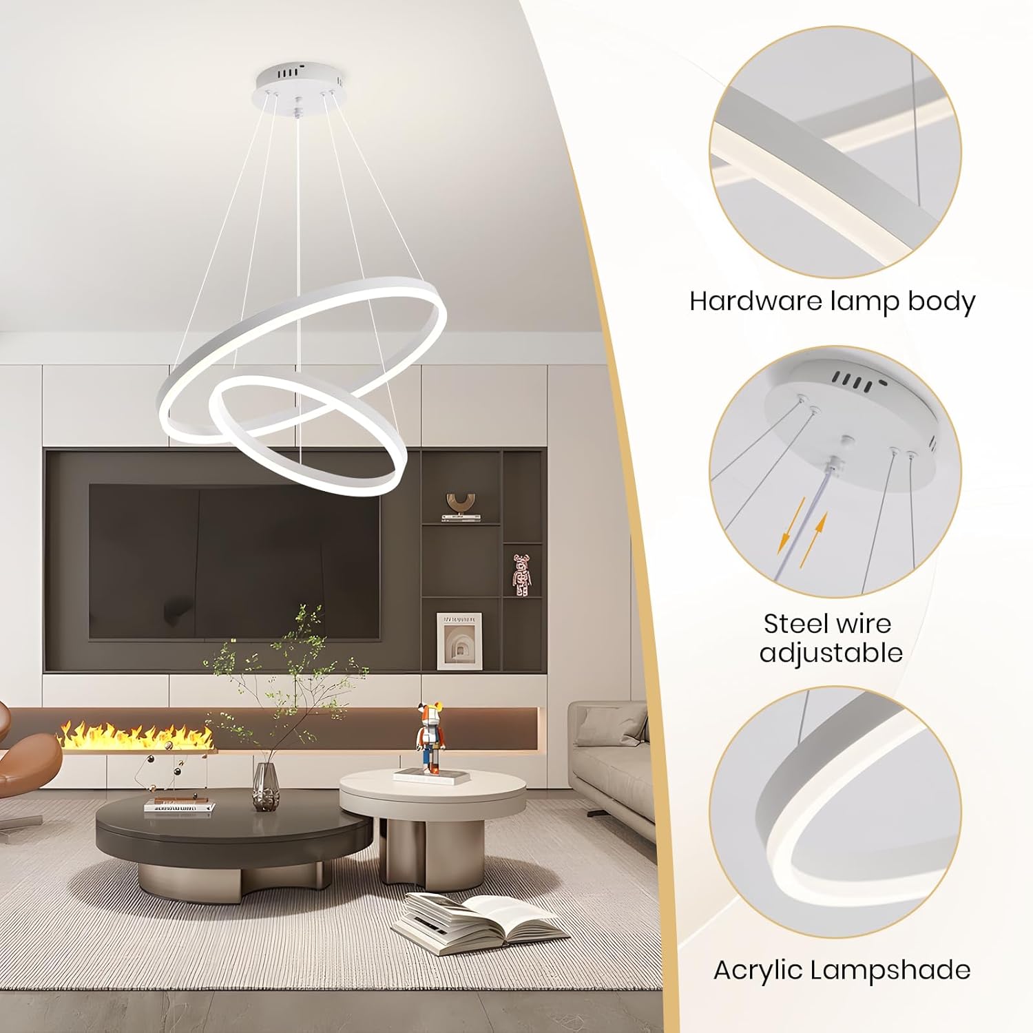 Lustra LED WONDERLAND Alba 2 Segmente Echivalent 400W