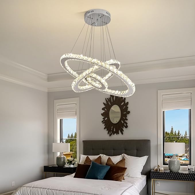 Lustra LED 3 Segmente CRISTAL SLIM Echivalent 600W Telecomanda