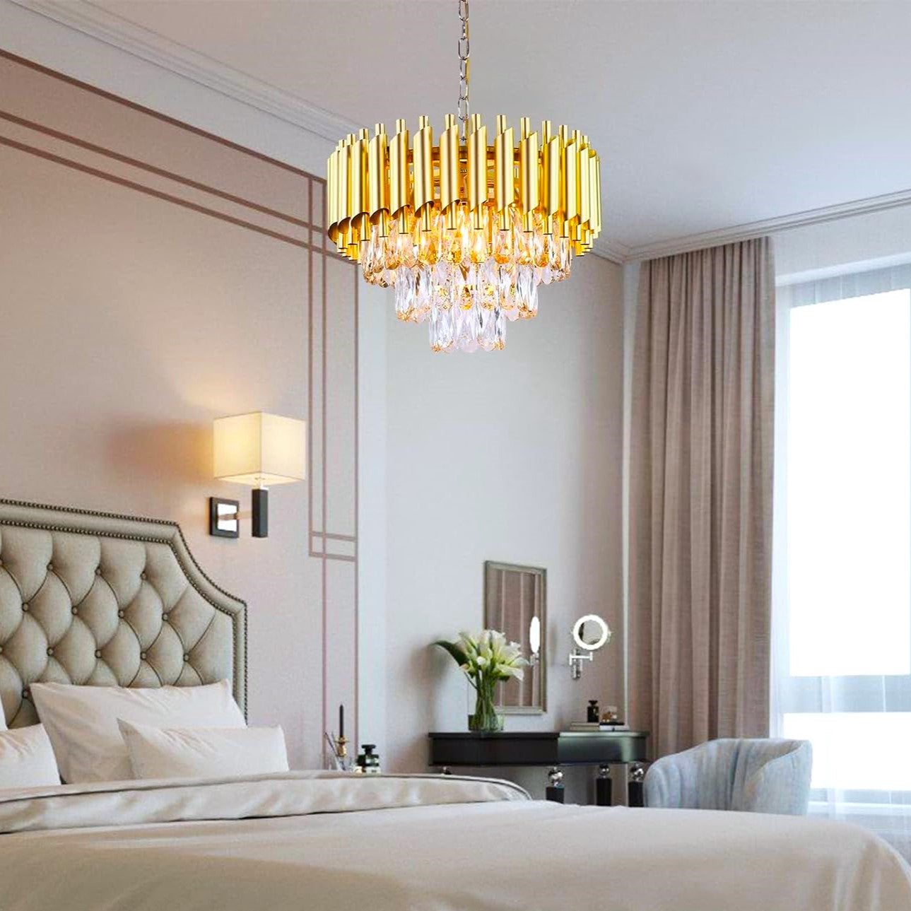 Candelabru Cristal Golden Panther 300mm