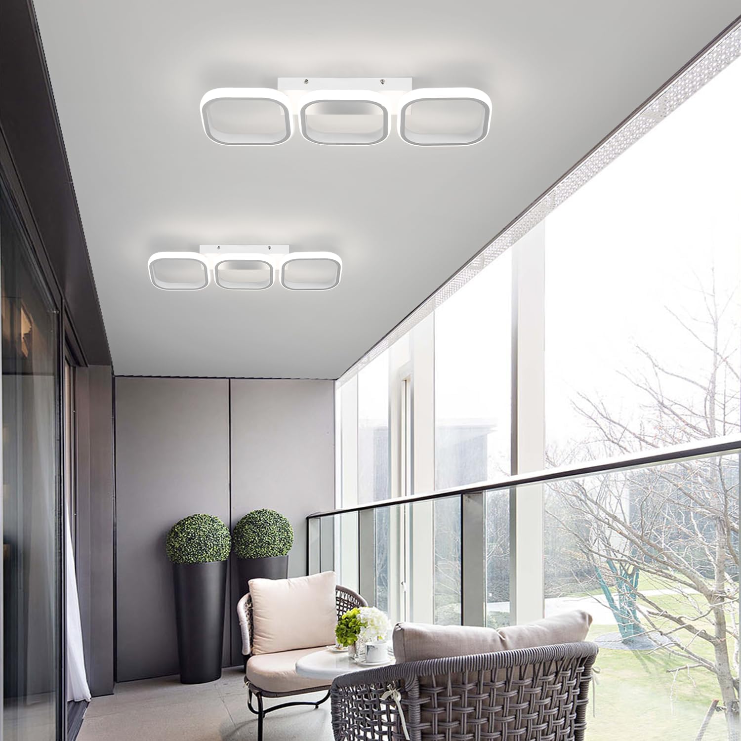 Lustra LED 60W ENZO SQUARE ALB Echivalent 300W