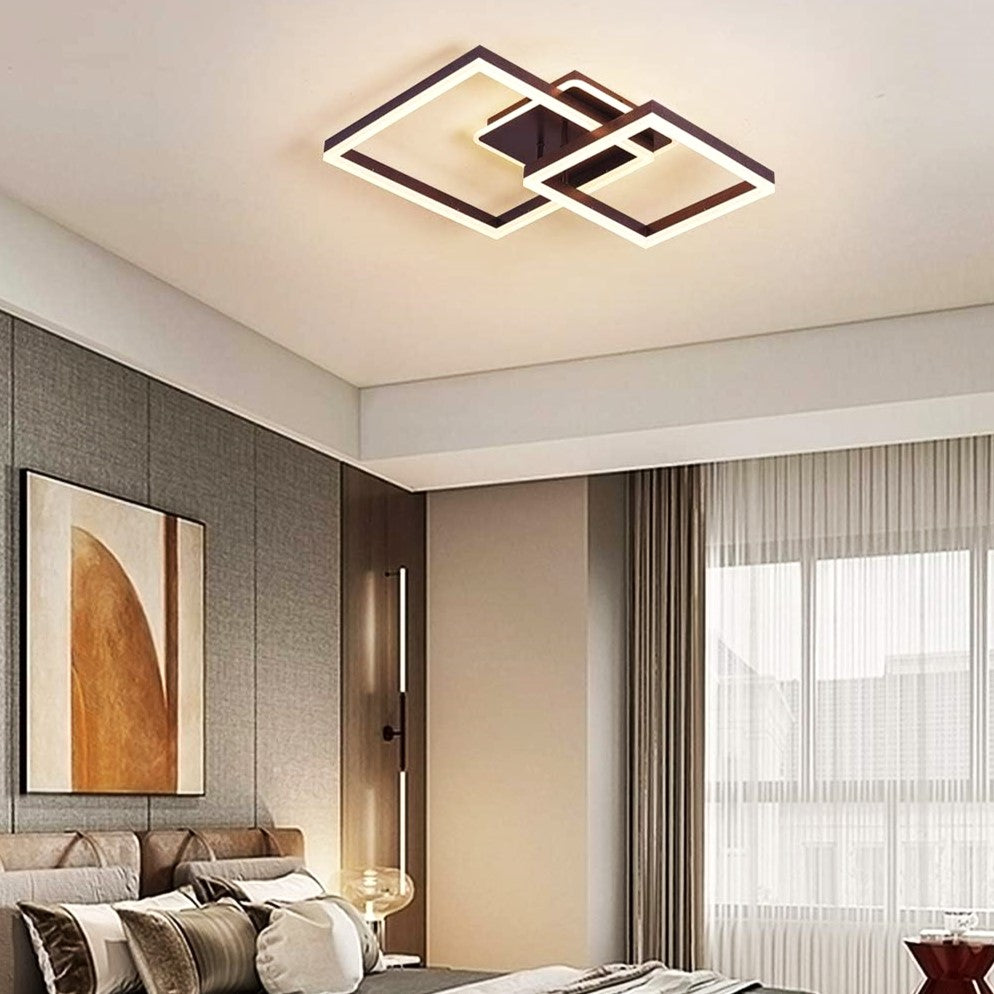 Lustra LED TWO SQUARE Maro Echivalent 600W Telecomanda