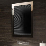 Oglinda LED 60x80cm 3D Rama Neagra, Senzor si 3 Lumini W09