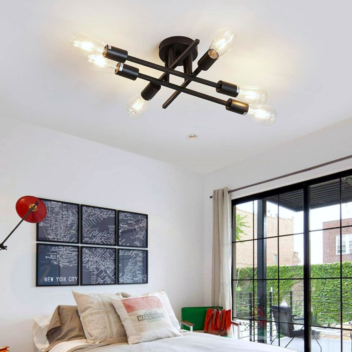 Lustra Vintage 6xE27 Black 3215/6BK