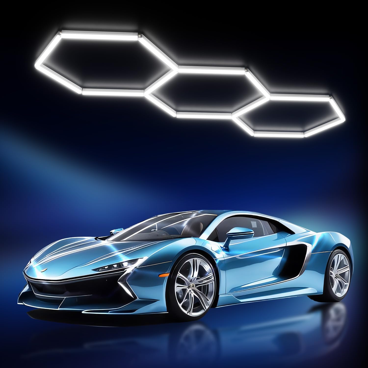 HoneyComb LED 3x Hexagone 97W, 98x244cm, 9700lm, 6500K