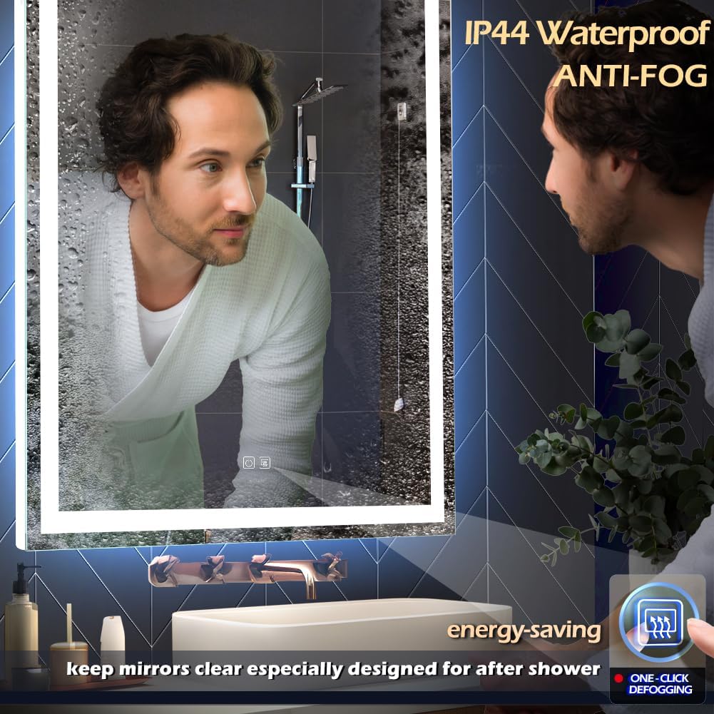 Oglinda LED Dreptunghiulara 60x80cm Functie Dezaburire si Touch J08