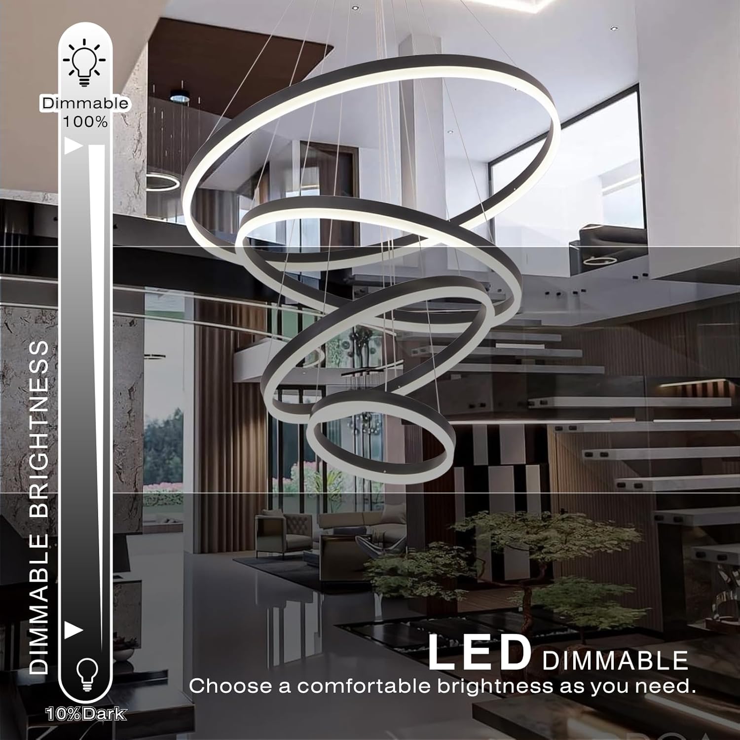 Lustra LED WONDERLAND Black 4 Segmente Echivalent 1000W