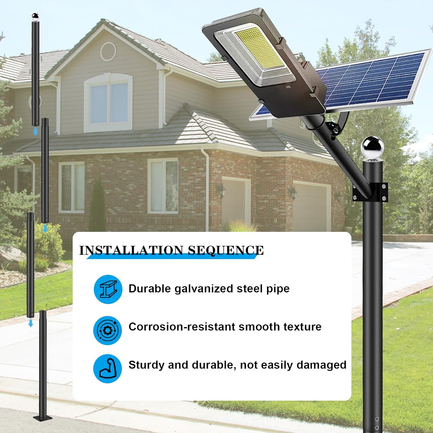 Stalp Metalic Gri Modular 3.5m