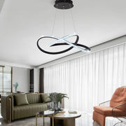 Lustra LED Cristal Infinity Black 2 Segmente Echivalent 400W SUSPENDATE / NEAGRA Chandeliers