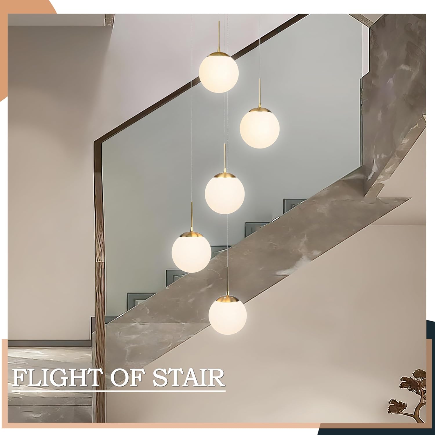 Lustra Abajur Mat GOLD Luxury STAIRCASE 5XE27