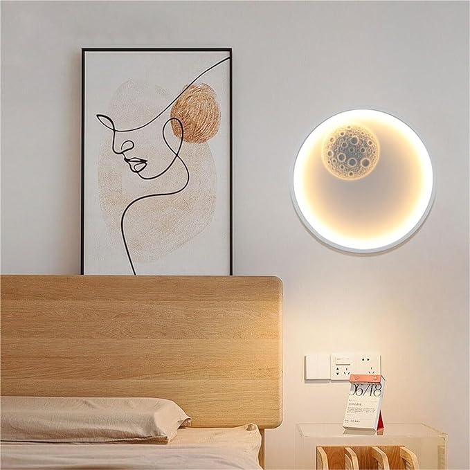 Aplica LED Round Moon WHITE YCM 5558 WH ALBA / CIRCLE DESIGN Wall Light Fixtures