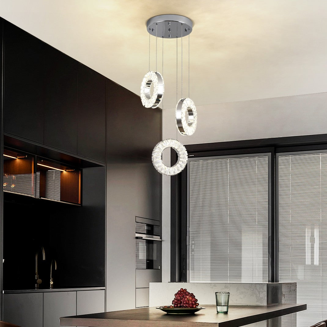 Lustra LED 48W INFESTO Cristal Rotund Telecomanda