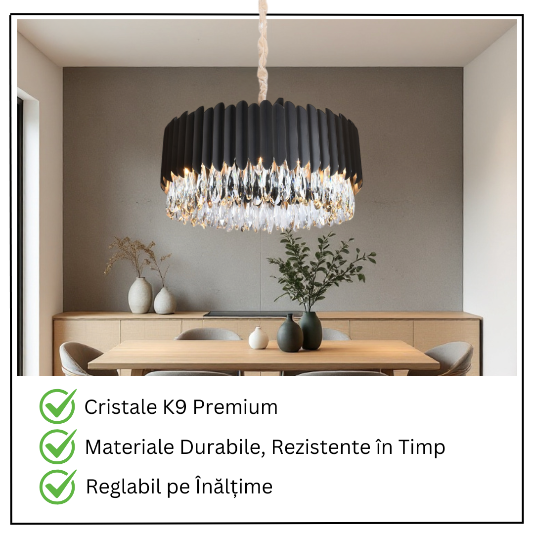 Candelabru Cristal 55CM Black Extravaganza 8xE14