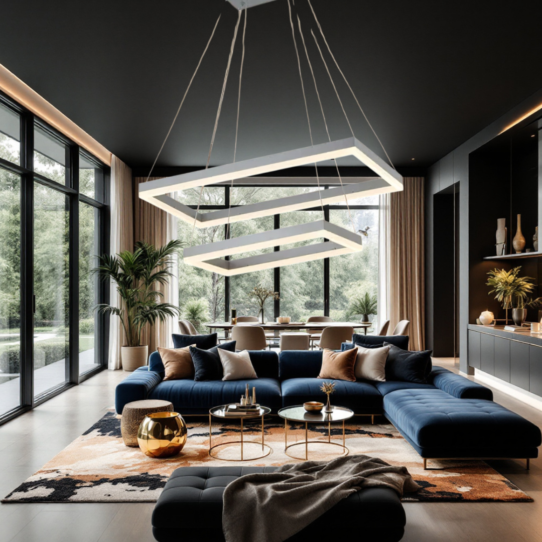 Lustra LED Suspendata cu 2 Elemente Rectangulare Albe LT108 Echivalent 500W