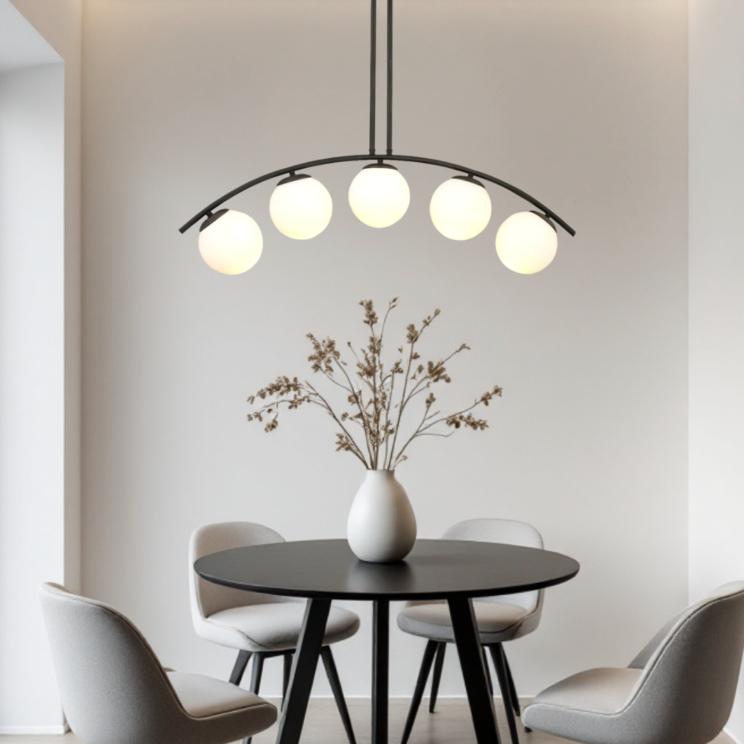 Lustra Abajur MAT BLACK ARQUE 5xE27