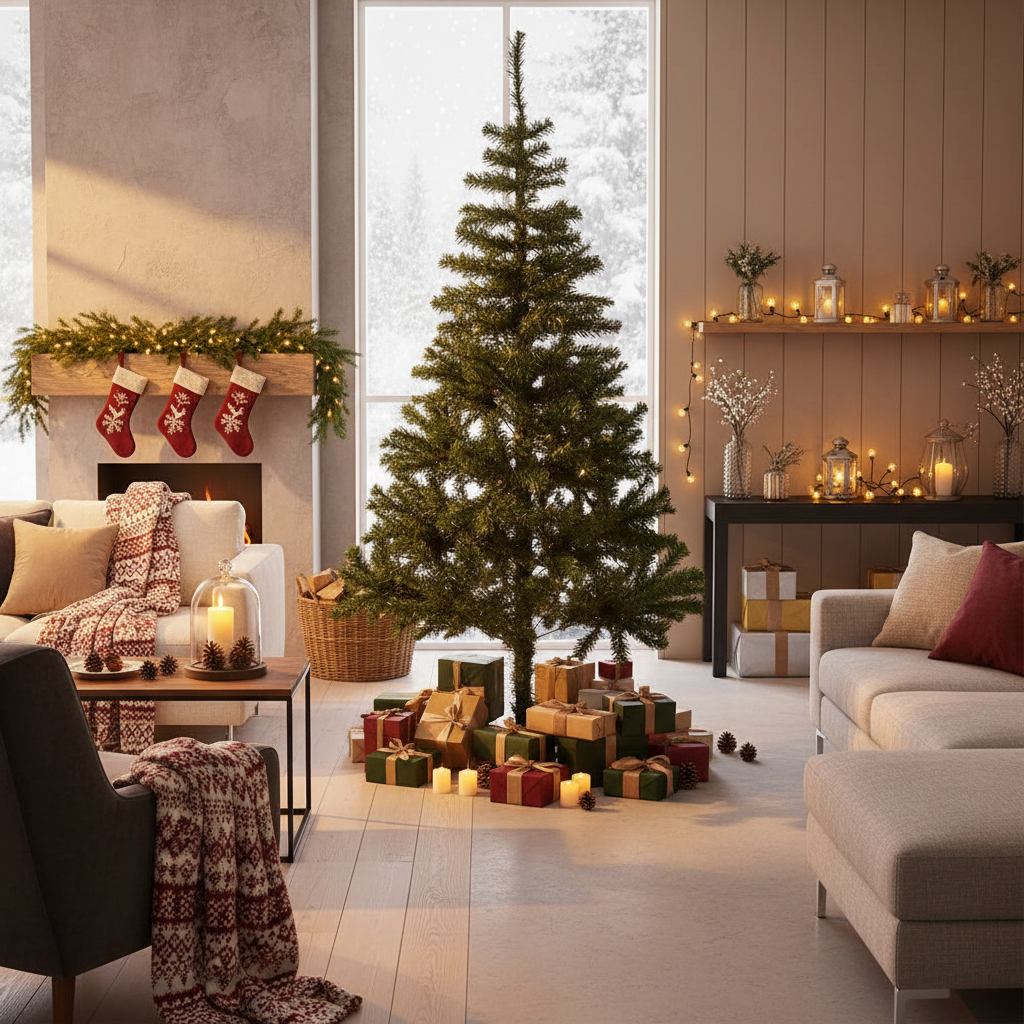 Brad Artificial de Craciun 180cm Suport Metalic - CA-8