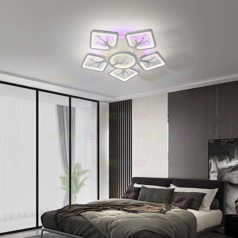 Lustra LED LEAVES RGB Echivalent 600W Telecomanda