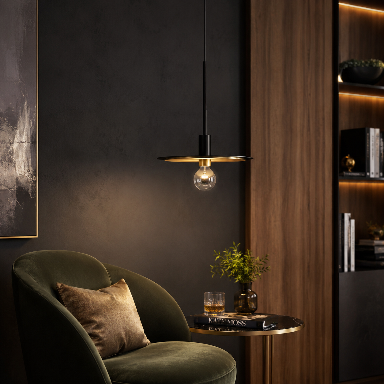 Pendul PENY Unique 1xE27 Black&Gold