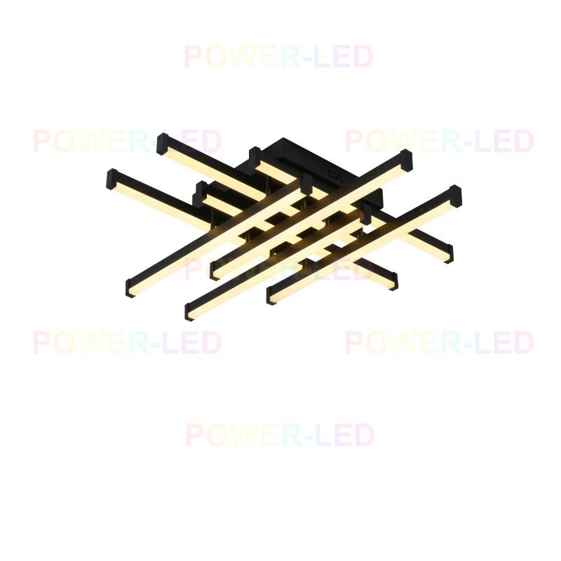 Lustra LED 160W 8 LINES Design Black Telecomanda