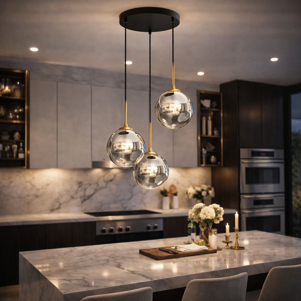 Lustra Suspendata Reflex Black & Gold Premium 3xE14