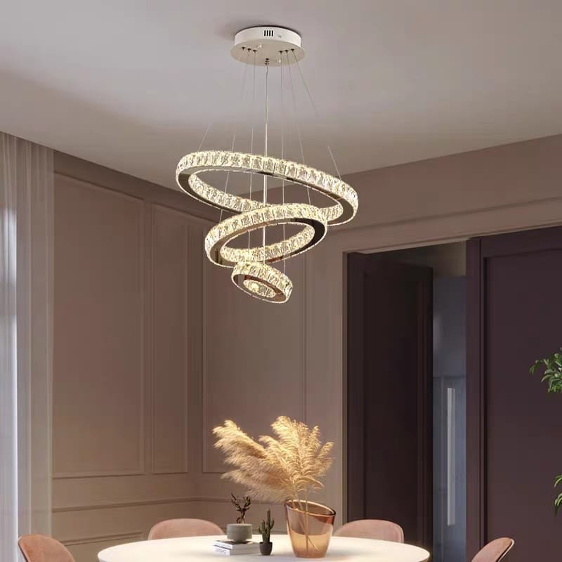 Lustra LED Cristal 3 Segmente Telecomanda Echivalent 800W