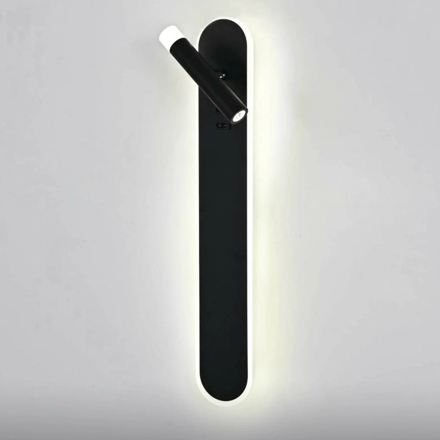 Aplica LED Liniara Neagra 50cm AXIS cu Spot Orientabil si Buton ON/OFF