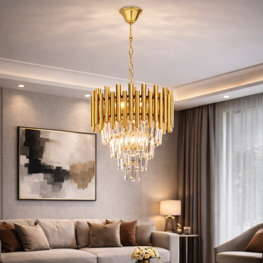 Candelabru Cristal Madison Gold Premium ⌀45CM