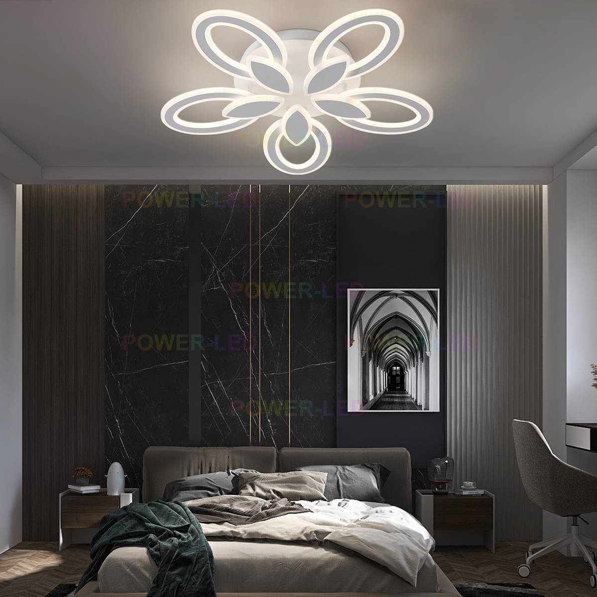 Lustra LED 175W POPPY Echivalent 800W Telecomanda