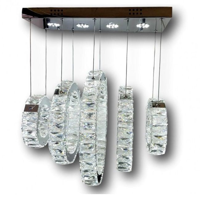 Lustra LED 87W Cristal 5 Segmente