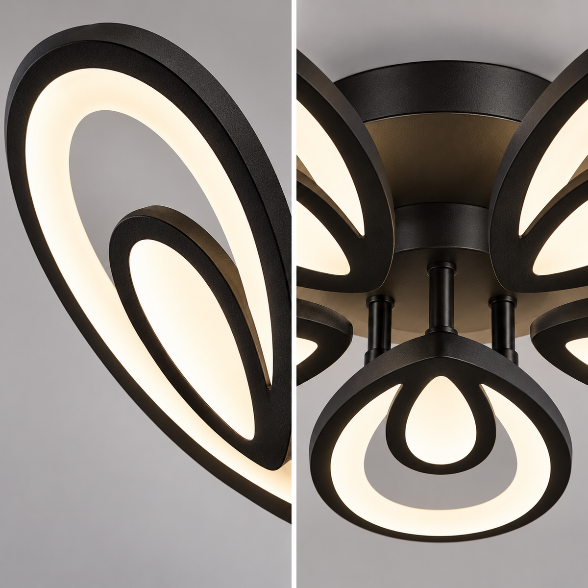 Lustra LED 160W Tears Black Echivalent 600W