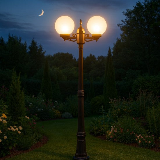 Stalp De Gradina VELKI Negru 2 Brate 40W 220CM