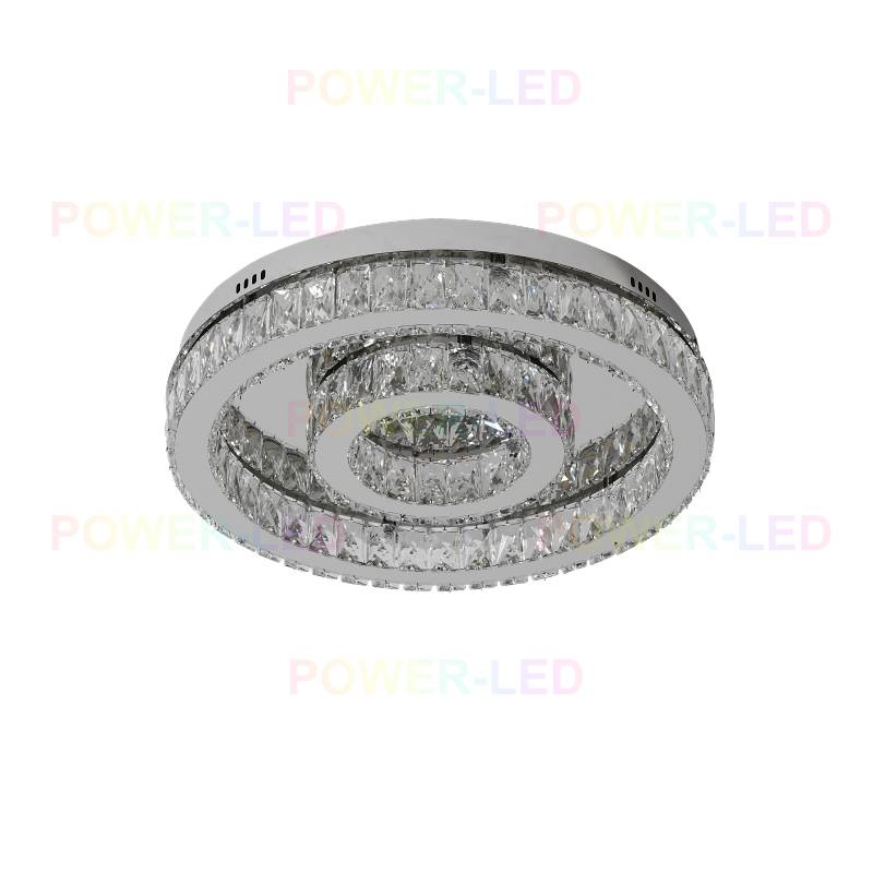 Lustra LED TWO CIRCLE Cristal Echivalent 500W Telecomanda