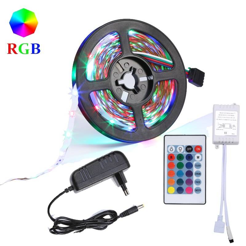Kit Banda LED RGB 2835 SMD 12V IP21 Interior 5 metri Telecomanda 24 Taste