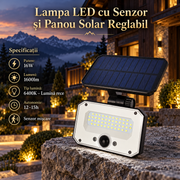 Lampa LED Solara Sparrow cu Panou Reglabil Senzor si Telecomanda 6400K