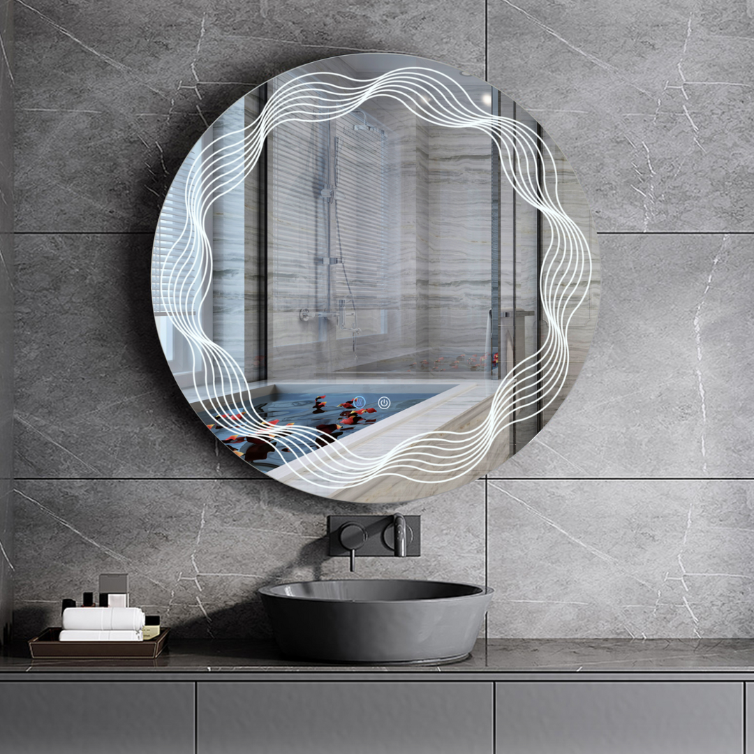 Oglinda LED Rotunda 60cm, Dezaburire si Touch E26S