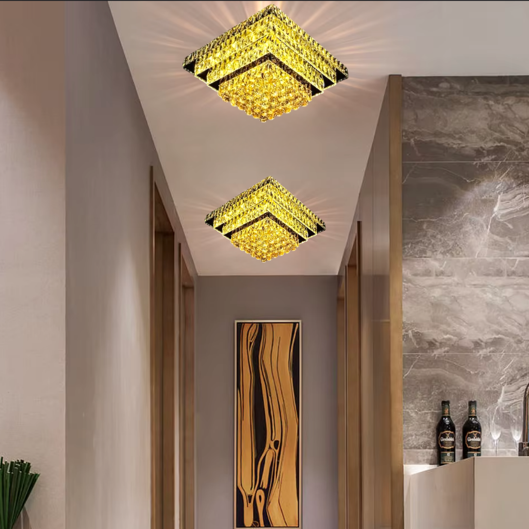 Lustra LED Cristal Aplicata Imperial Square Telecomanda