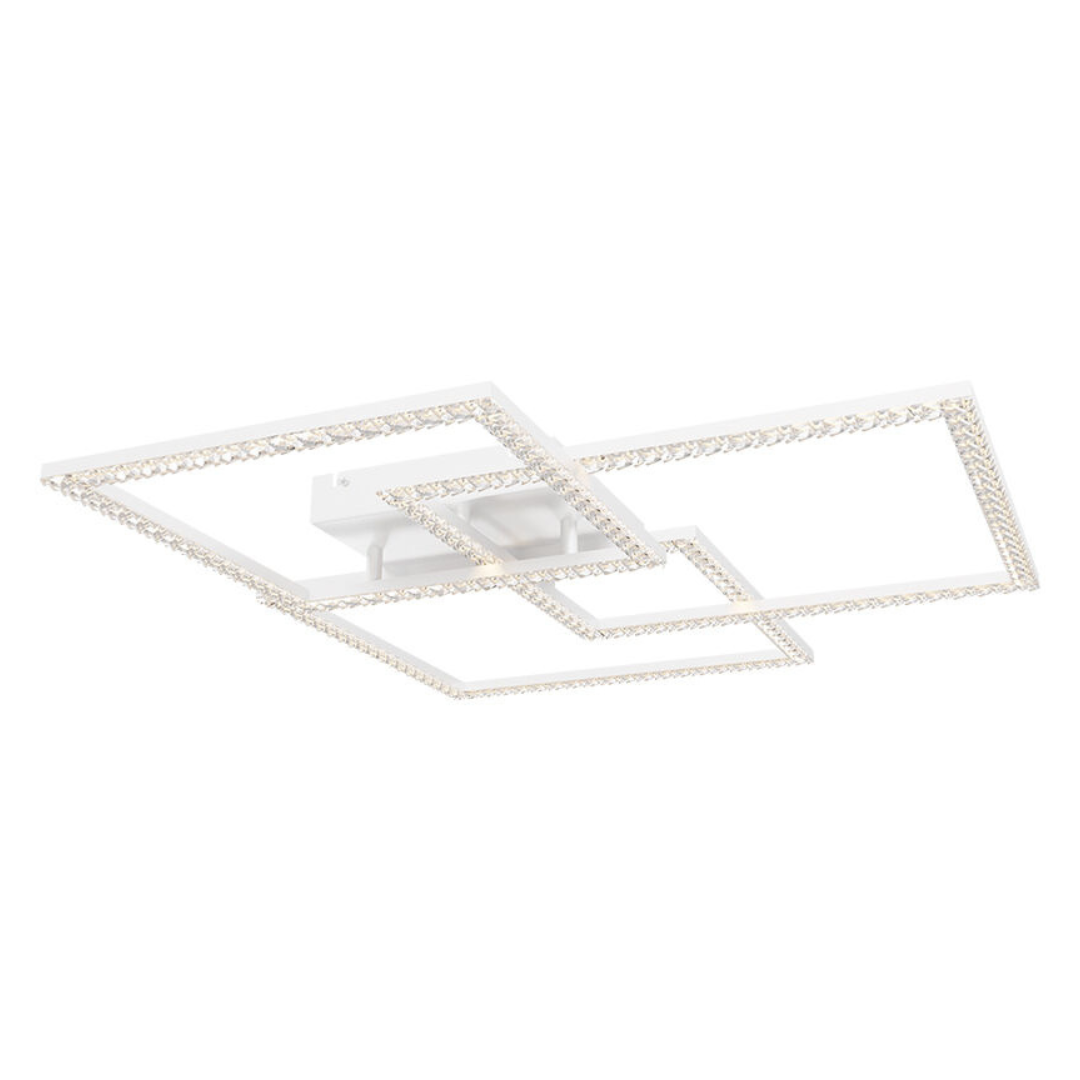 Lustra LED 3 Squares Cristal White Echivalent 800W Telecomanda