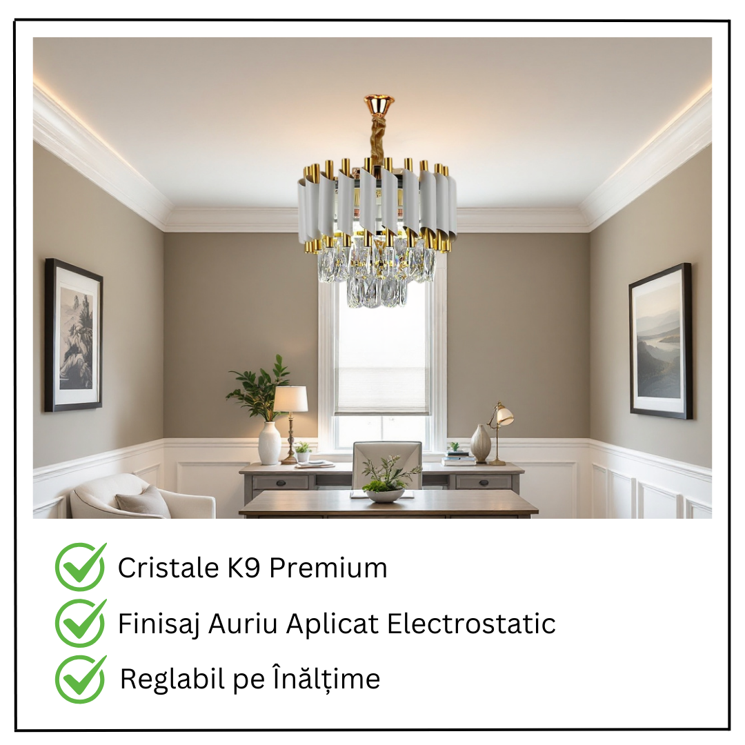 Candelabru Cristal WHITE PANTHER 30CM