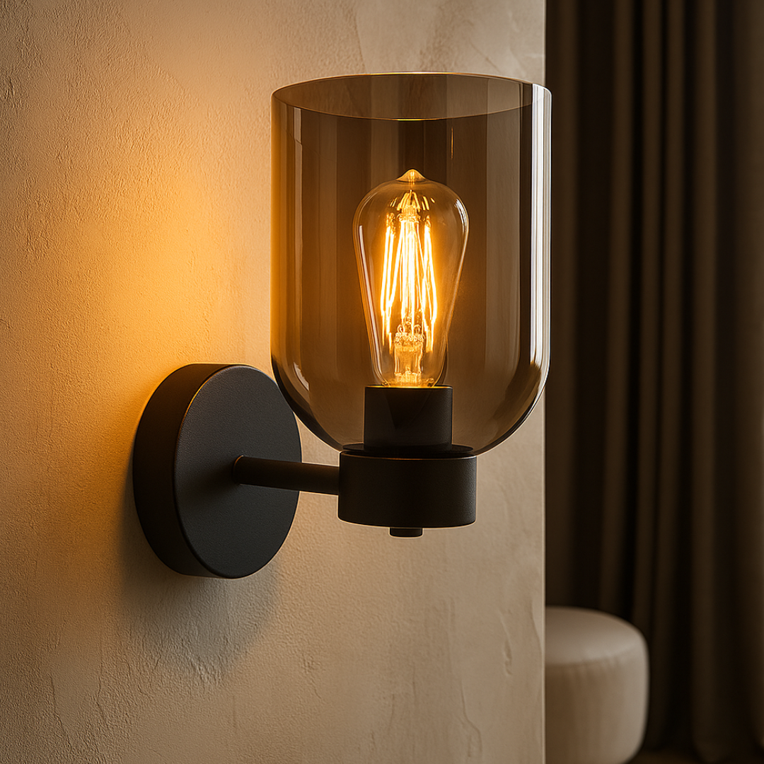 Aplica Perete Smokey Neagra Abajur fumuriu