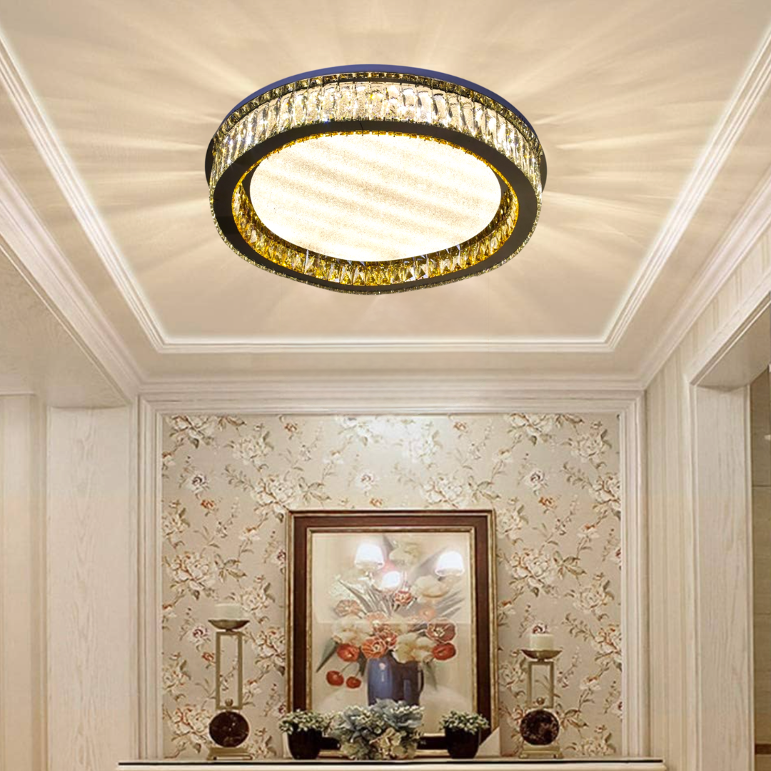 Lustra LED Cristal Aplicata Glamour Halo Telecomanda 50-80CM